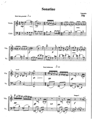 Sonatine for Violin and Cello