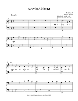 Away In A Manger (elementary piano with optional duet)