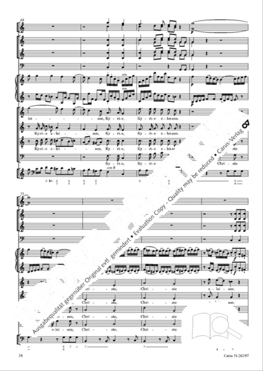 Missa longa in C major (Missa longa in C) 4-Part scores gallery preview page 17