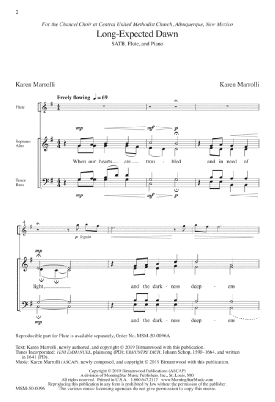 Long-Expected Dawn 4-Part scores gallery preview page 1