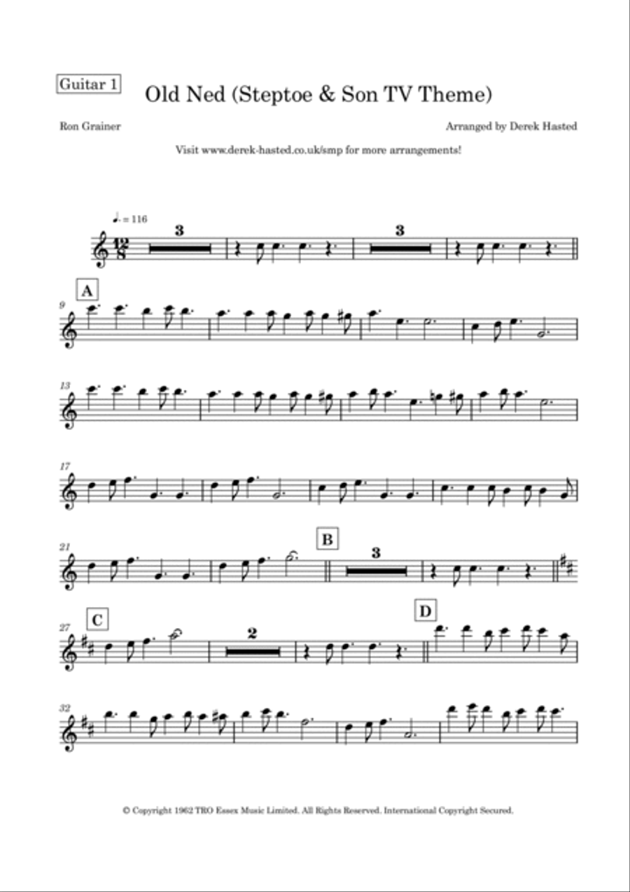 Old Ned (theme From Steptoe And Son) Guitar Ensemble scores gallery preview page 4