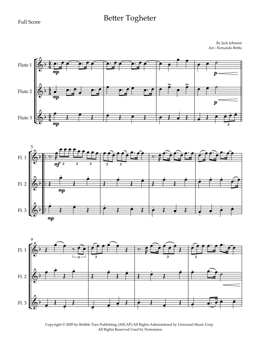 Better Together Woodwind Trio scores gallery preview page 1