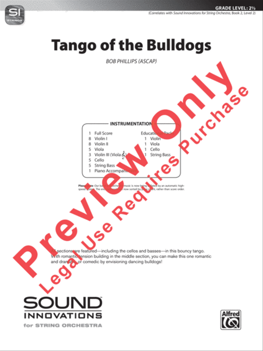 Tango of the Bulldogs String Orchestra scores gallery preview page 2