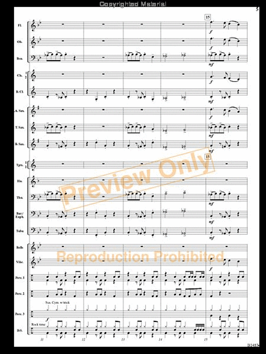 Deck the Halls with Rock 'n' Roll Concert Band scores gallery preview page 4