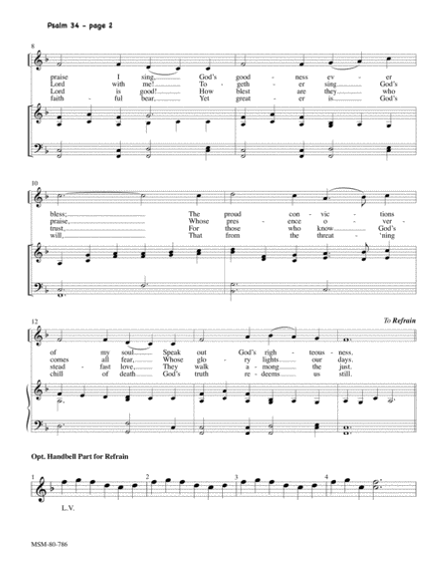 Psalm 34 Psalm 34 4-Part scores gallery preview page 2