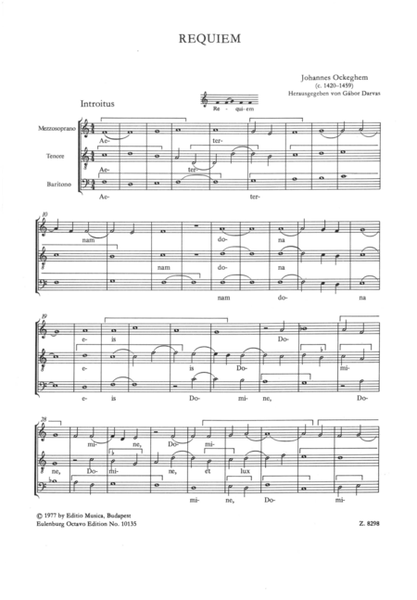 Requiem, for six-part mixed choir