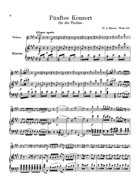 Mozart: Violin Concerto No. 5 in A Major, K. 219