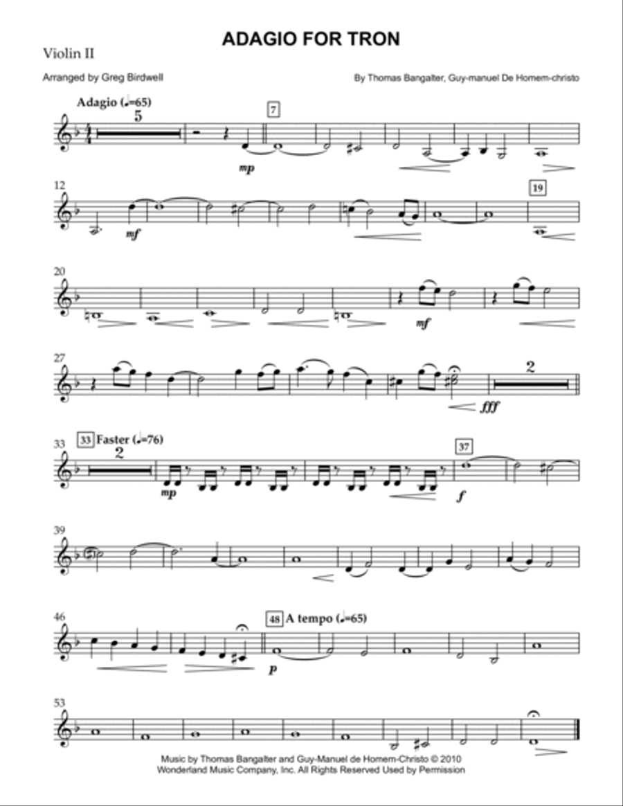 Adagio For Tron String Quintet scores gallery preview page 2