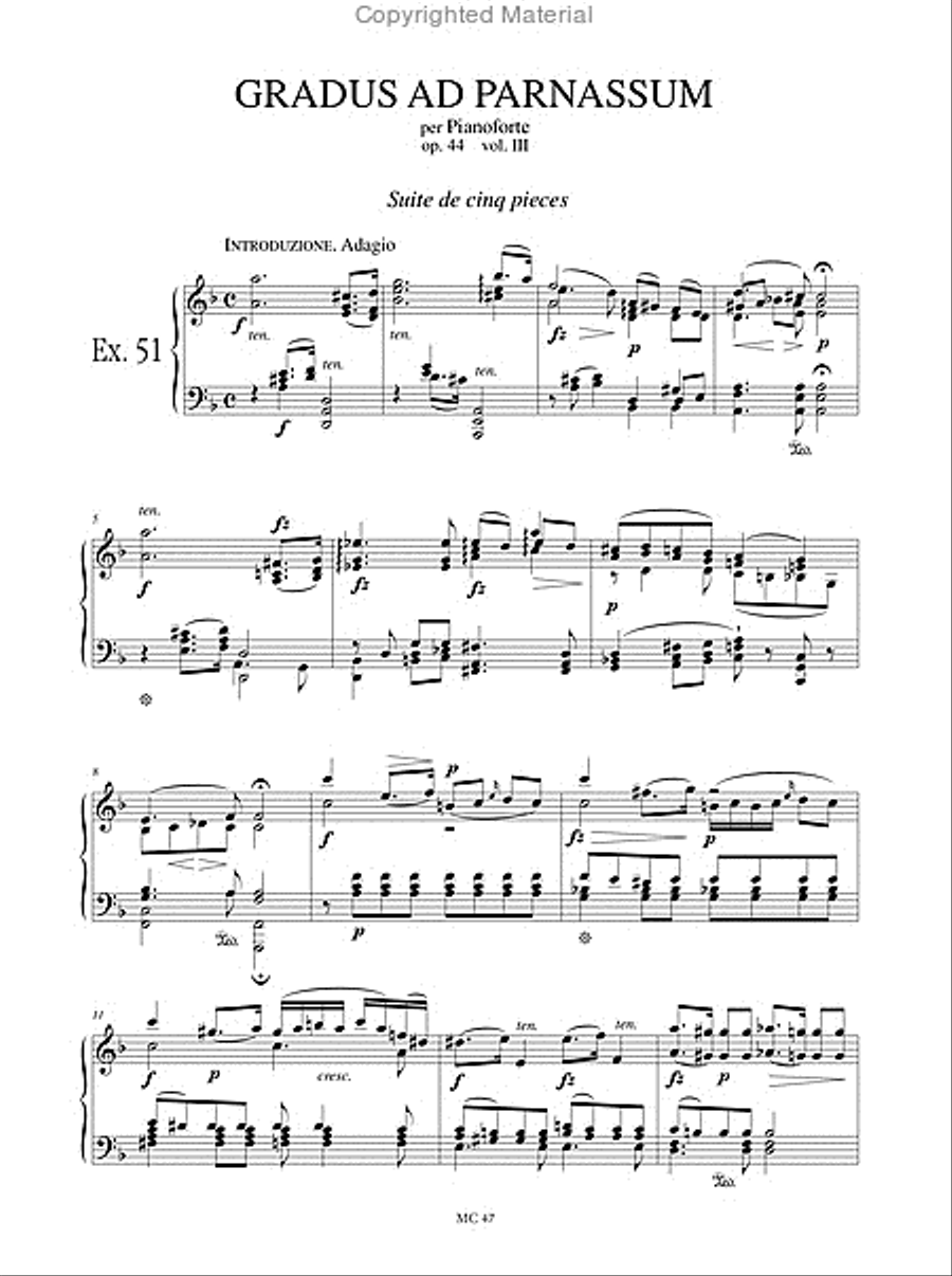 Gradus ad Parnassum Op. 44 for Piano - Vol. 3