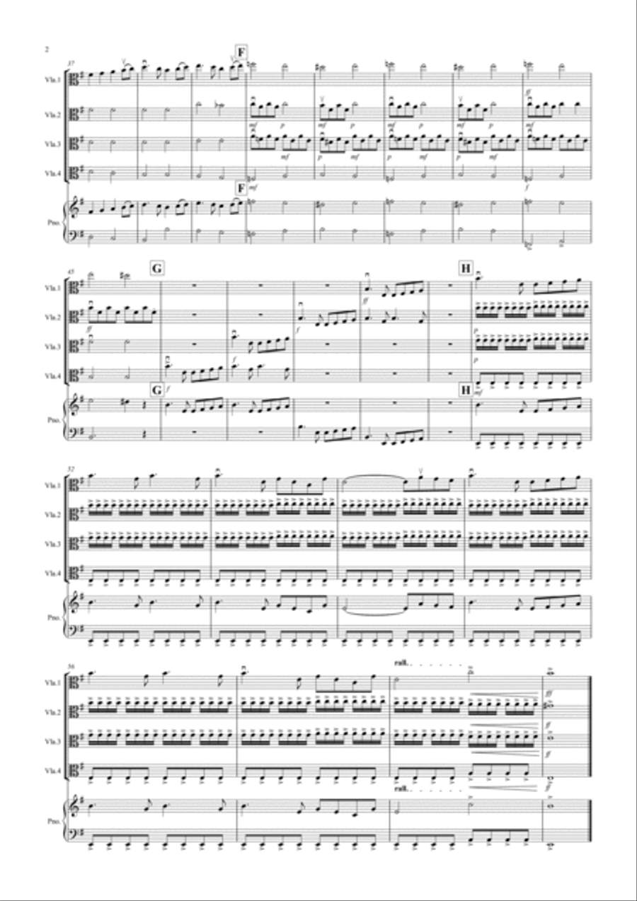 Swan Lake Theme for Viola Quartet Viola Solo scores gallery preview page 2