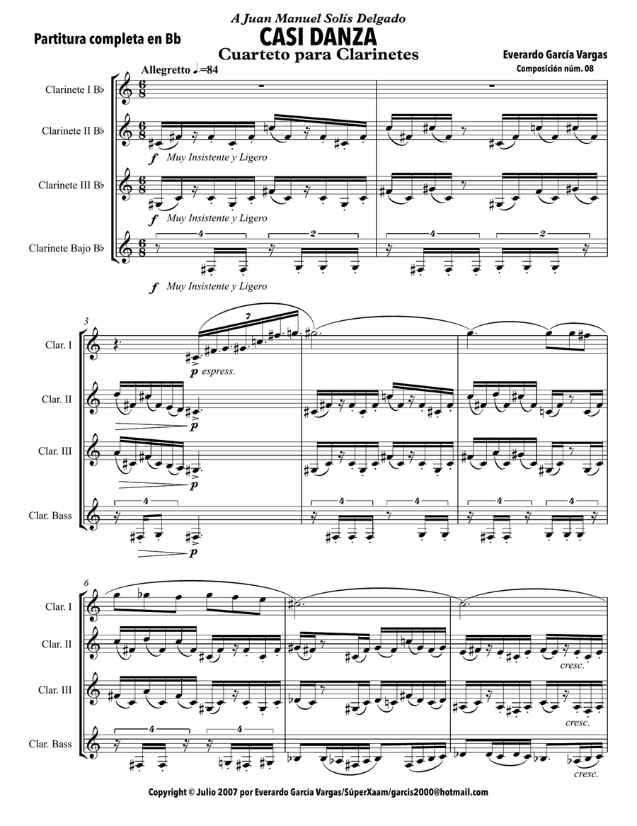 Almost Dance - Clarinet Quartet Clarinet Quartet scores gallery preview page 4