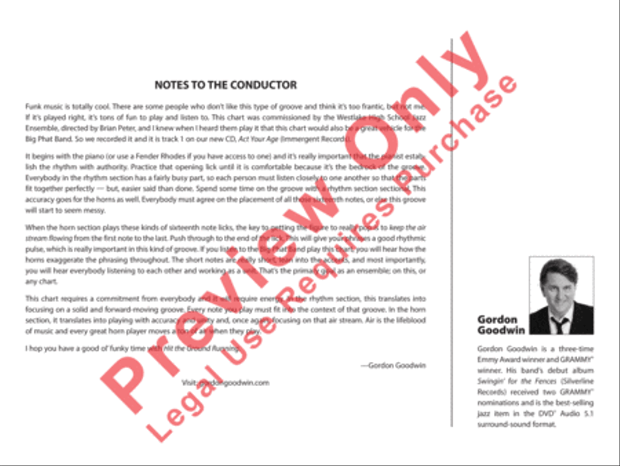 Hit the Ground Running (score only) Jazz Ensemble scores gallery preview page 3