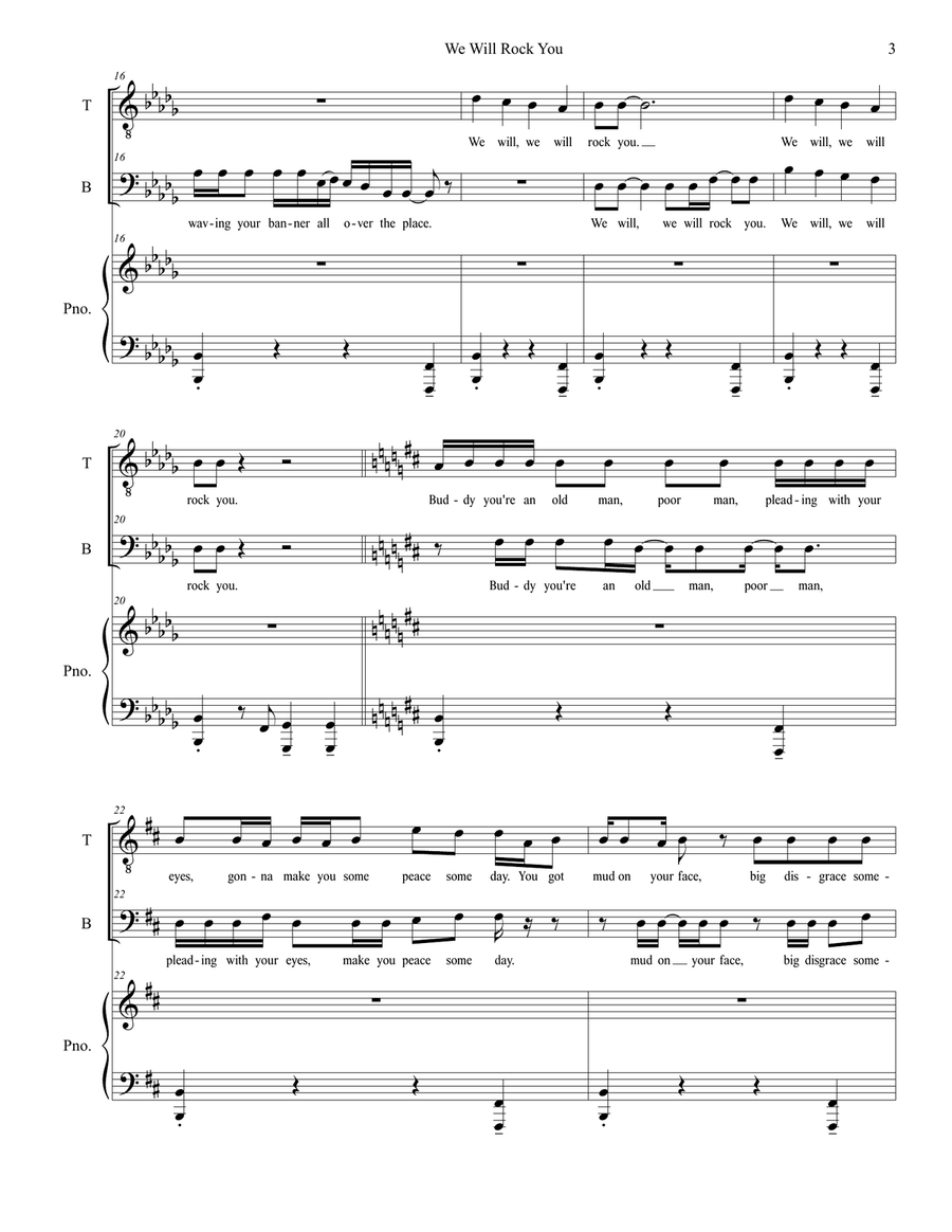 We Will Rock You Vocal Duet scores gallery preview page 3