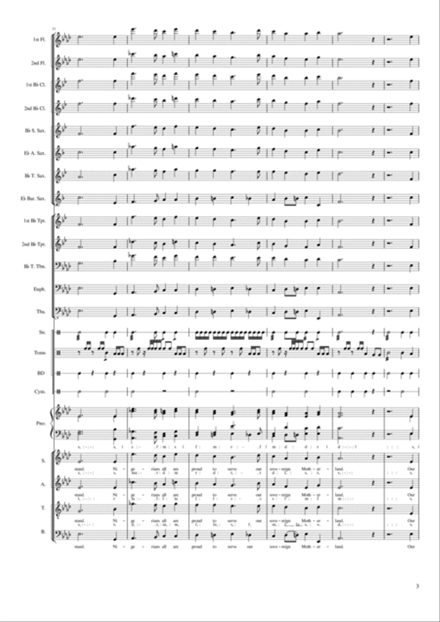 The Nigerian National Anthem School and Community scores gallery preview page 3