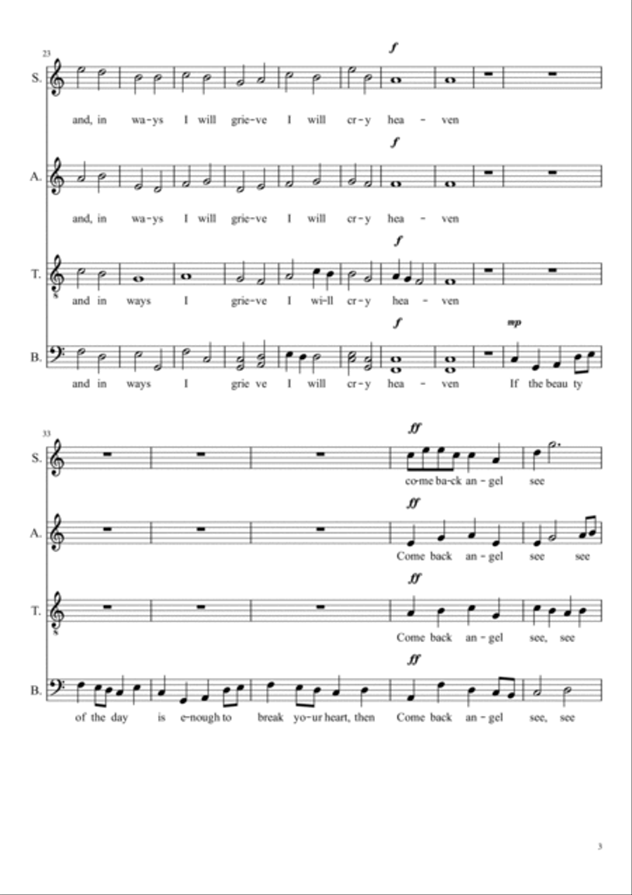 Cry Heaven 4-Part scores gallery preview page 3