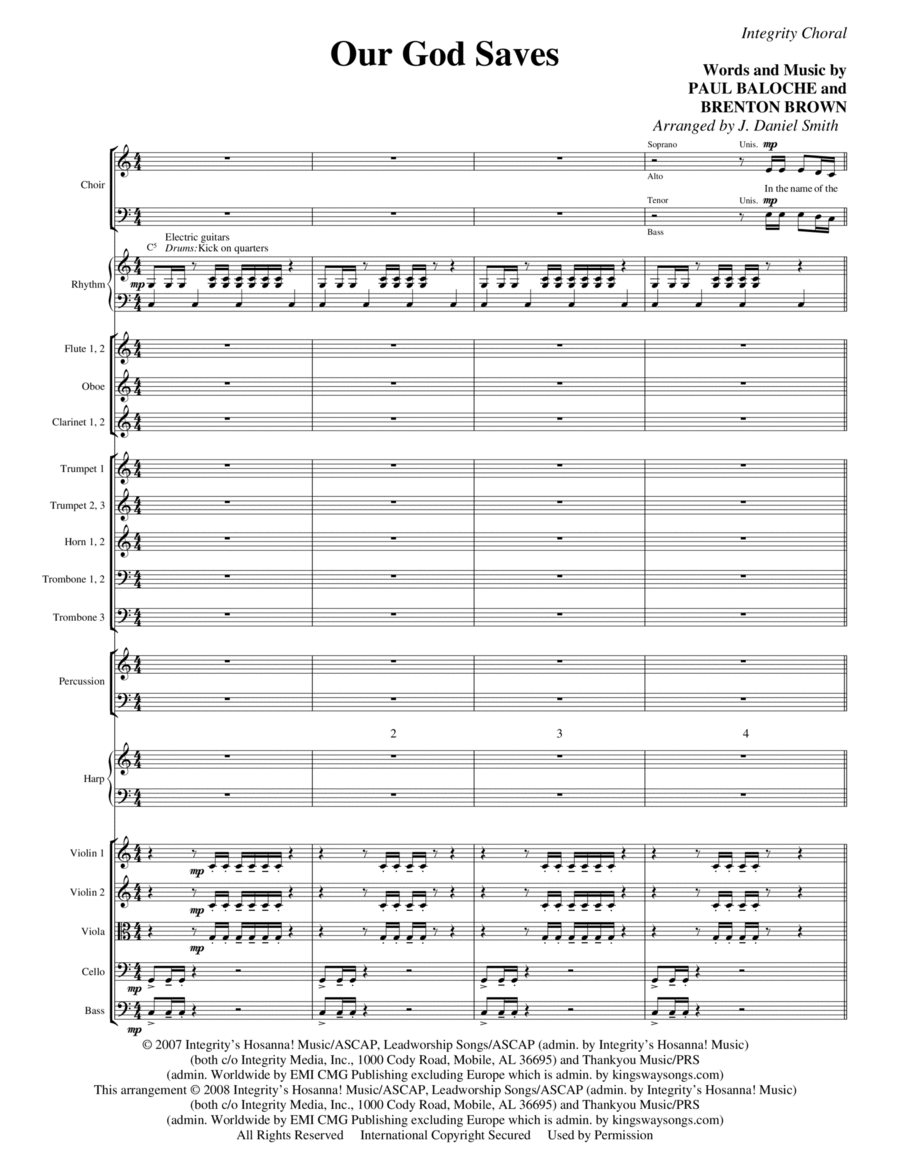 Our God Saves - Full Score Choir scores gallery preview page 1