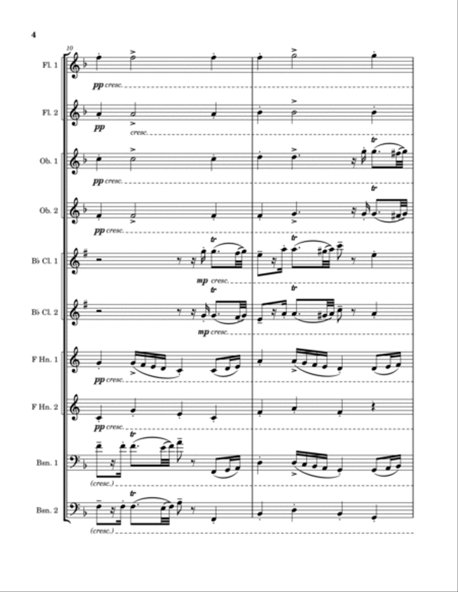National Anthem of Brazil (Hino Nacional do Brazil) Woodwind Quintet scores gallery preview page 4