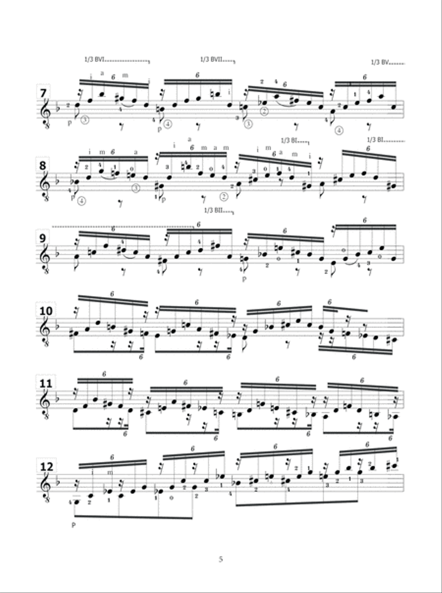 Chromatic Fantasia and Fugue in D Minor BWV 903 by J. S. Bach Lute scores gallery preview page 6