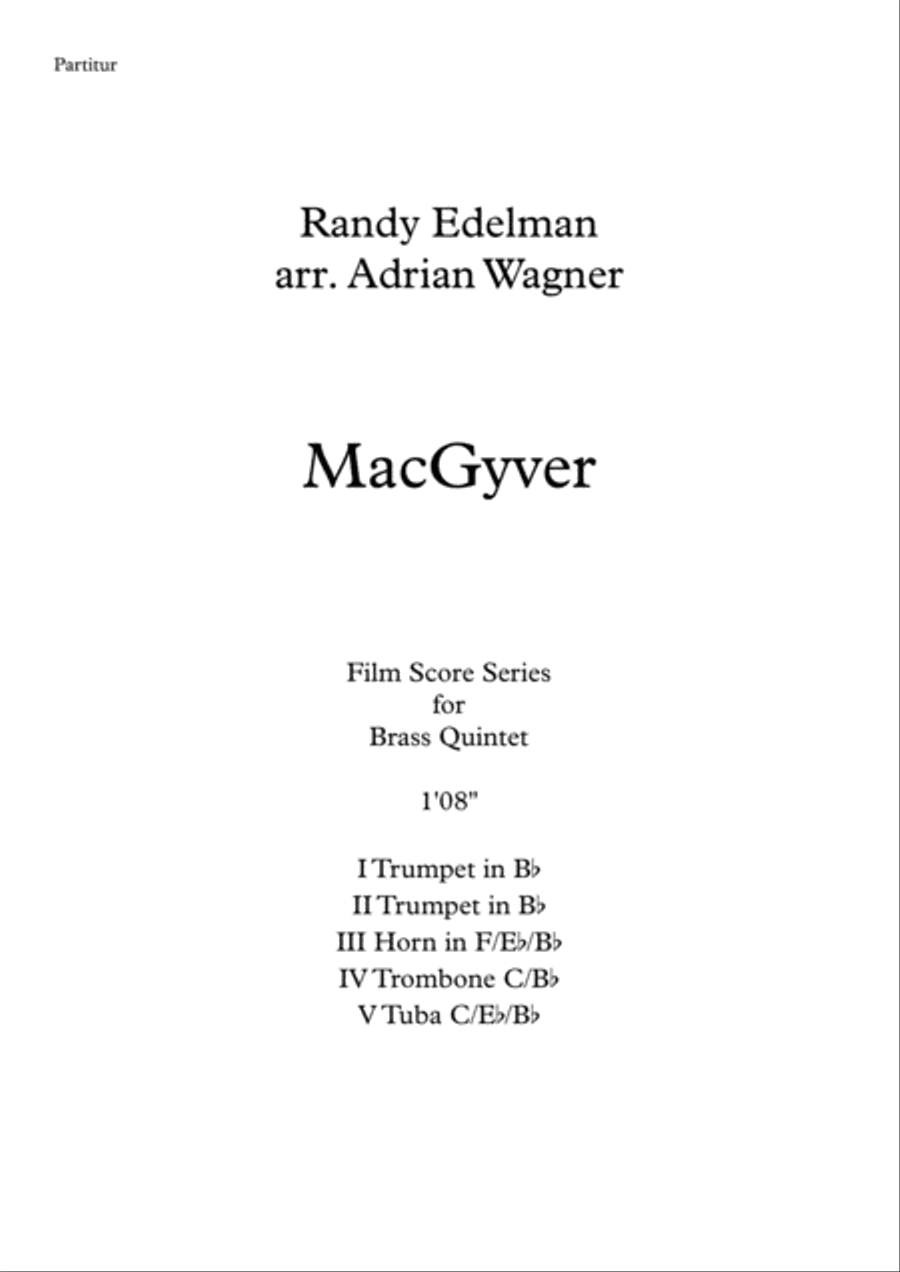Macgyver - Theme Brass Quintet scores gallery preview page 2
