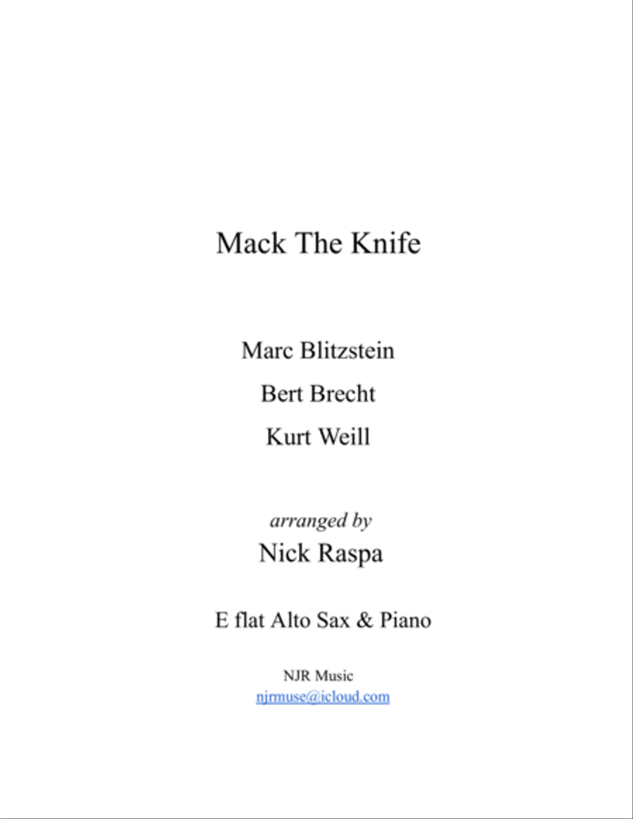 Mack The Knife Alto Saxophone scores gallery preview page 3