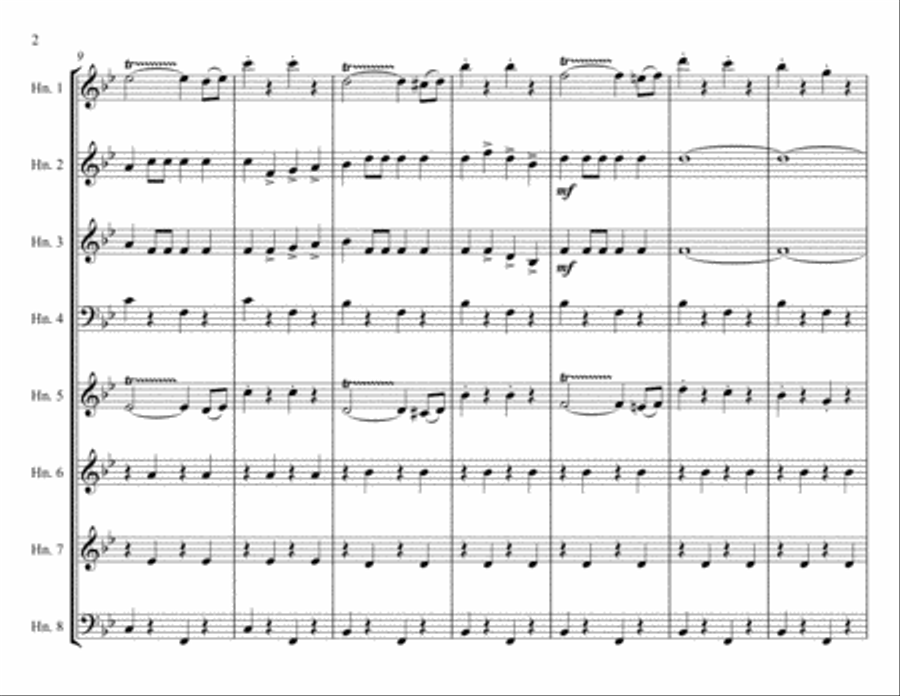 The Thunderer March, horn octet Concert Band scores gallery preview page 2
