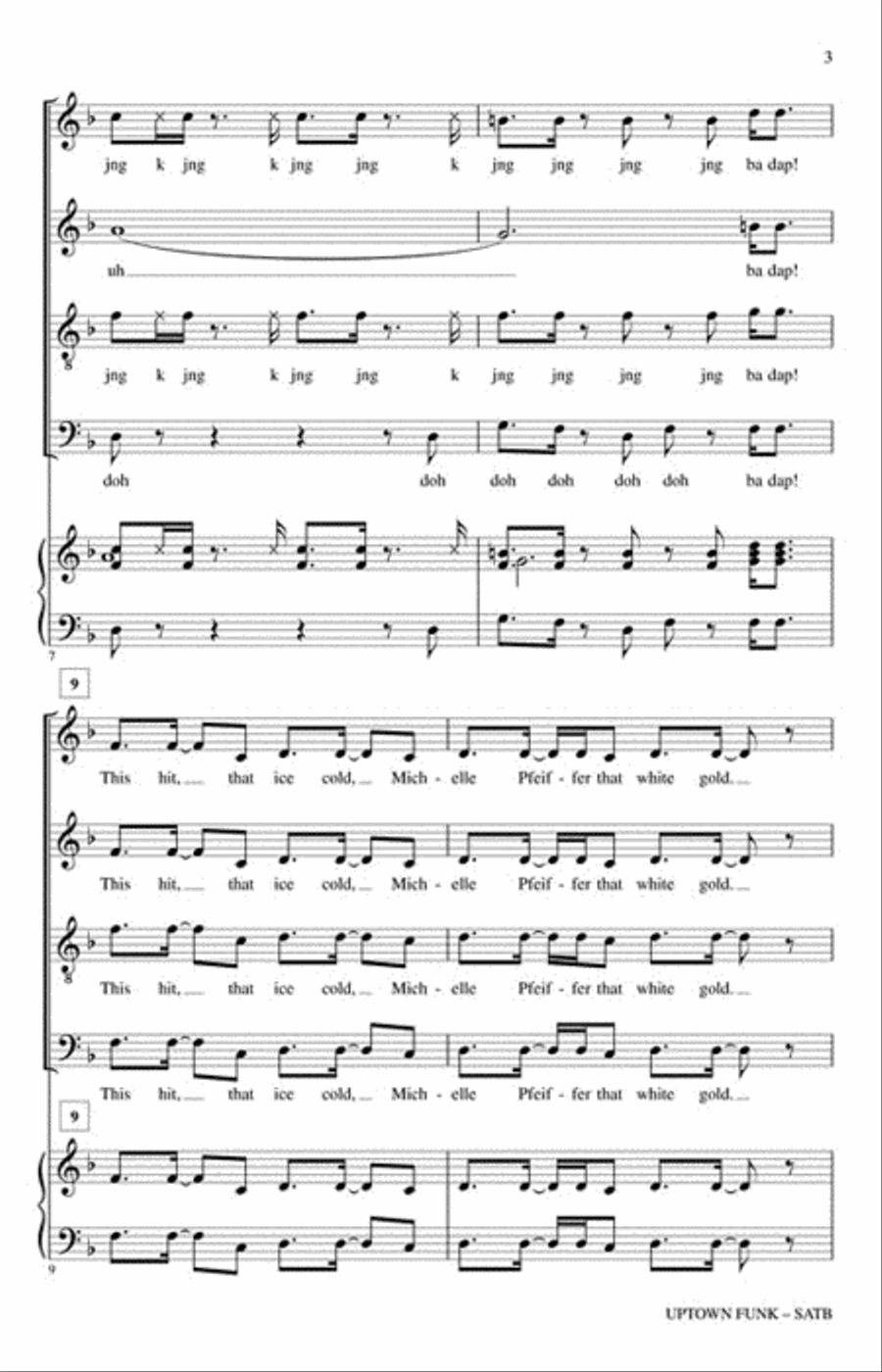 Uptown Funk 4-Part scores gallery preview page 3