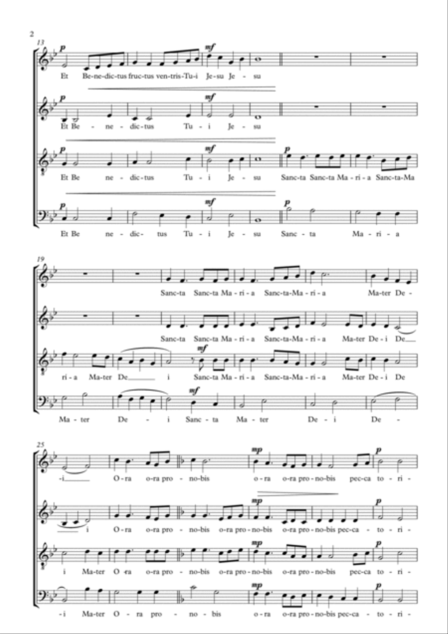 Ave María 4-Part scores gallery preview page 2