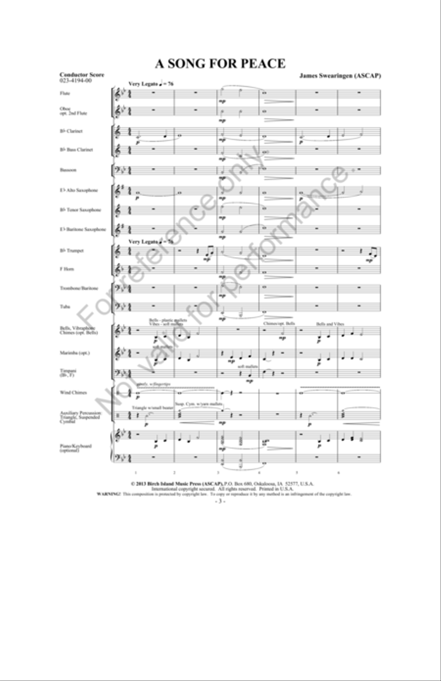A Song For Peace A Song For Peace Concert Band scores gallery preview page 2