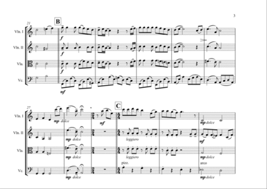 One Summer's Day String Quartet scores gallery preview page 3
