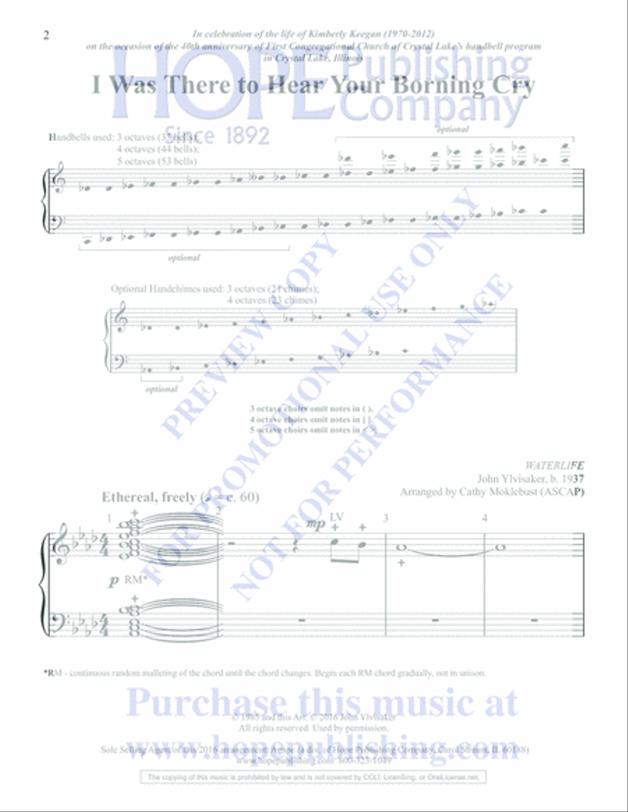 I Was There to Hear Your Borning Cry 5-Octaves scores gallery preview page 2
