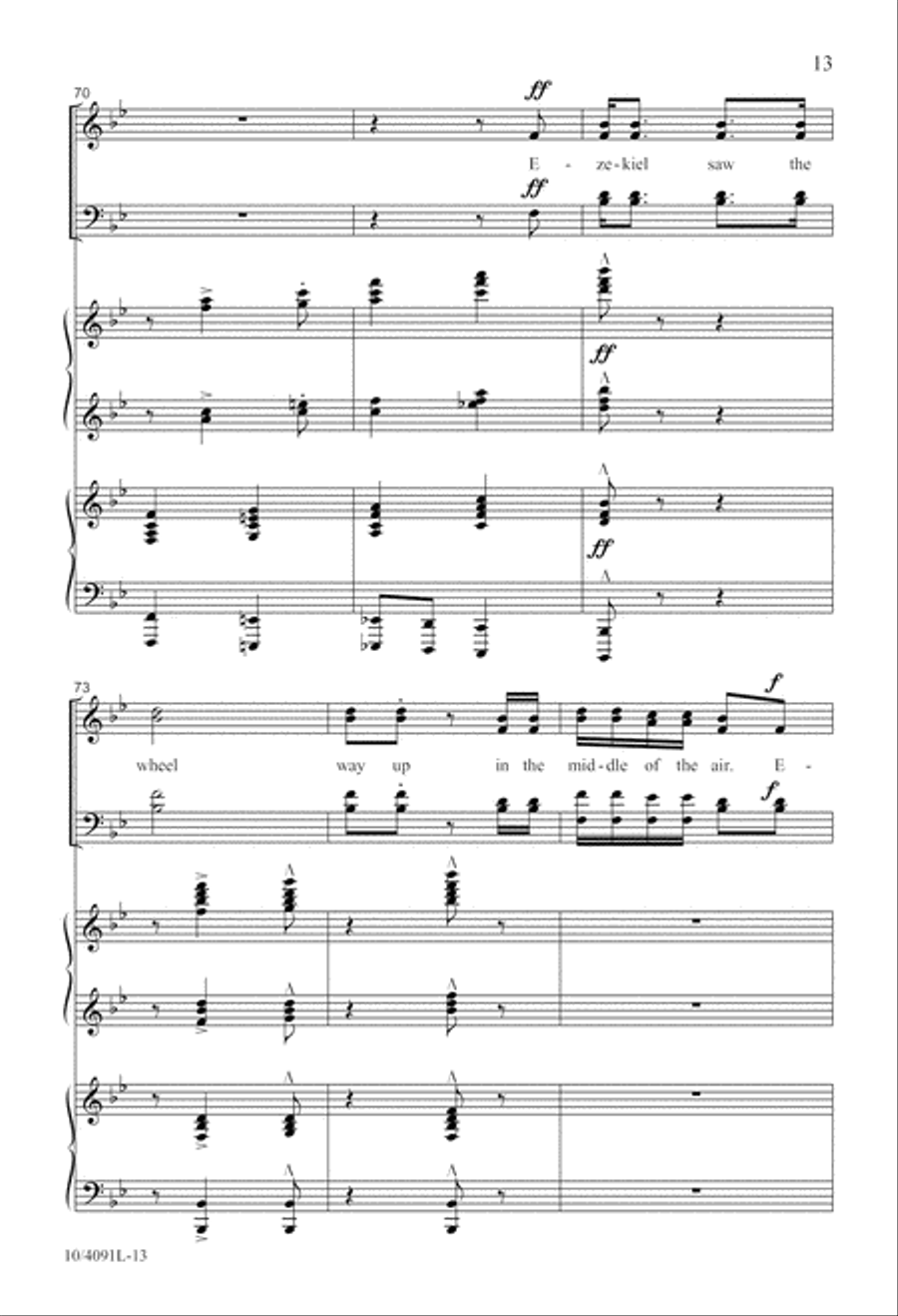 Ezekiel Saw the Wheel 4-Part scores gallery preview page 14
