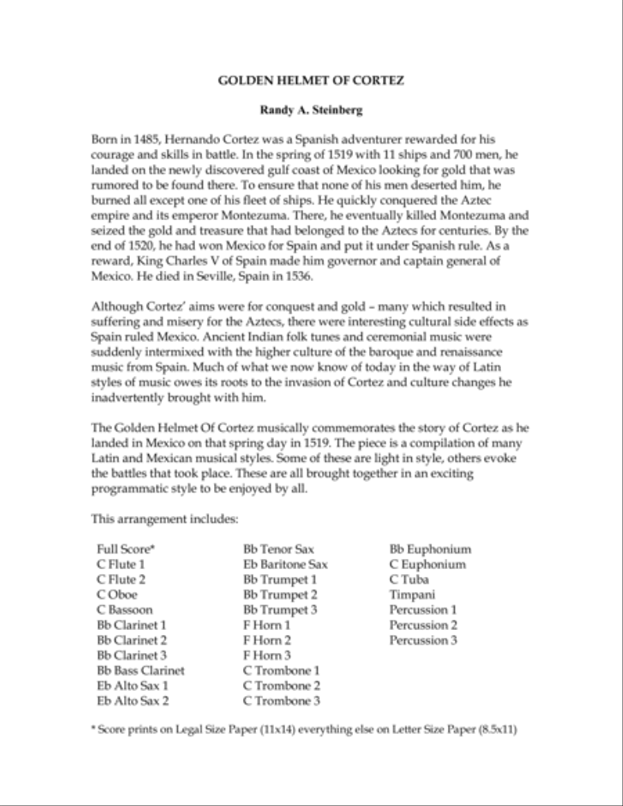 Golden Helmet Of Cortez Concert Band scores gallery preview page 3