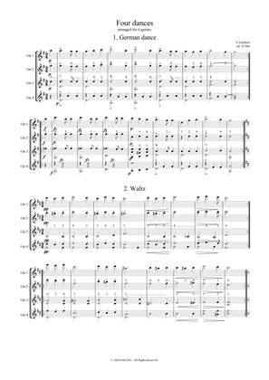 Book cover for Four Dances - arranged for four guitars (tab included)