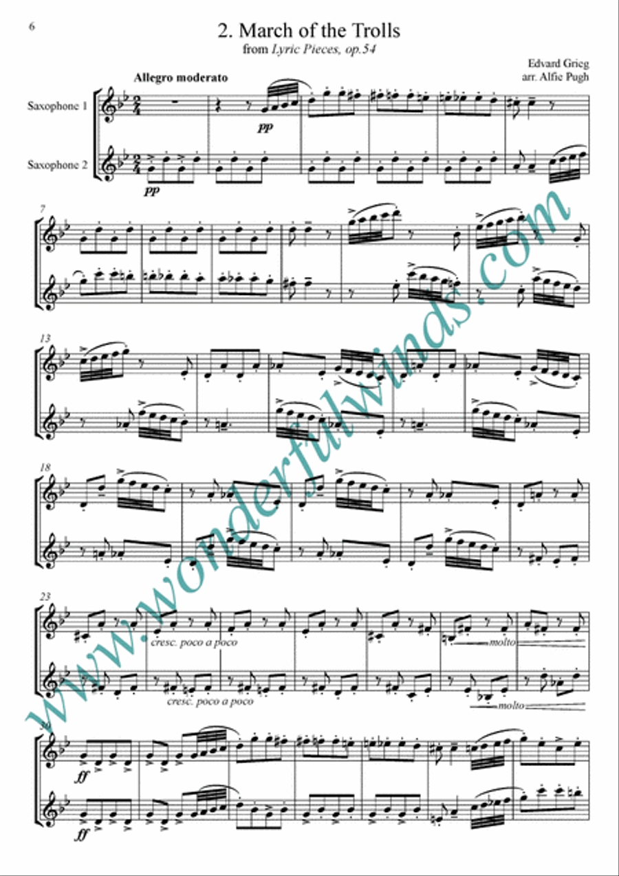 Six Grieg Duets Woodwind Duet scores gallery preview page 3
