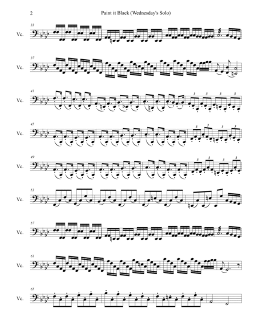 Paint It, Black Cello Solo scores gallery preview page 2