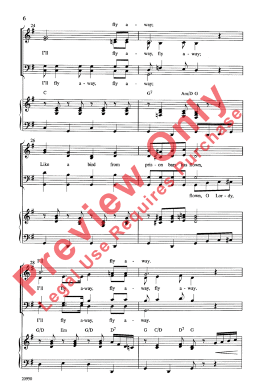 Fly Away Medley 4-Part scores gallery preview page 6
