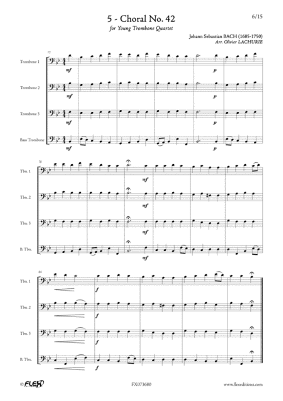 9 Classical Quartets for Young Trombonists Trombone scores gallery preview page 6
