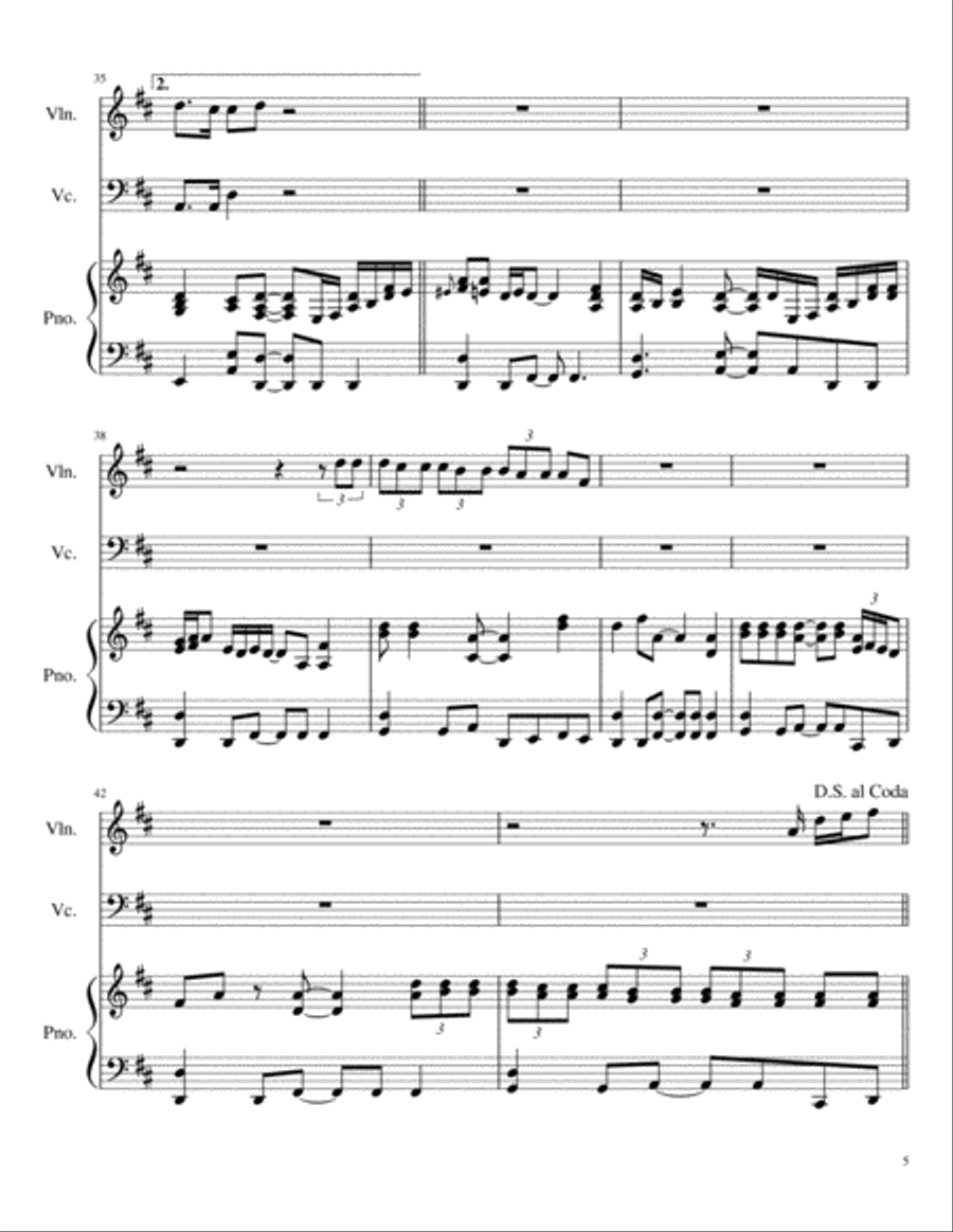 Thinking Out Loud Piano Trio scores gallery preview page 5
