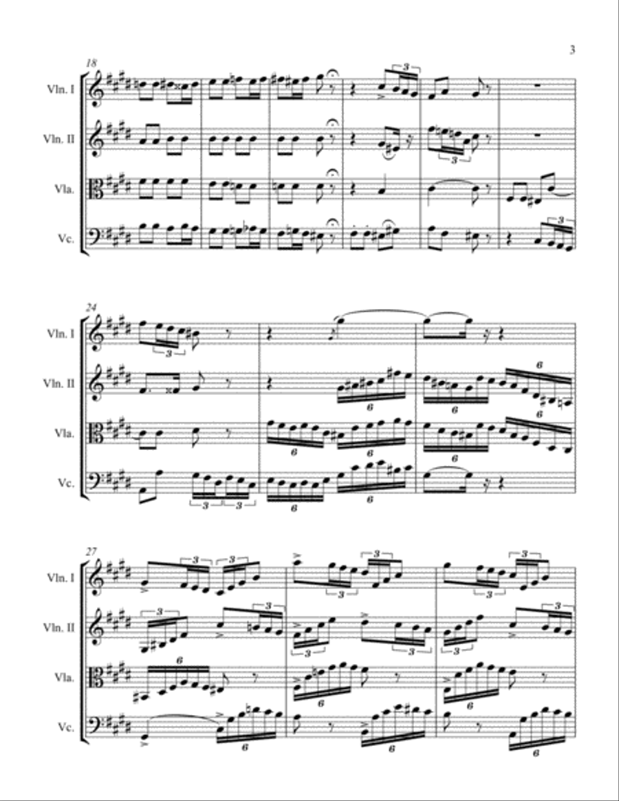 Allegretto in E Major String Quartet scores gallery preview page 3