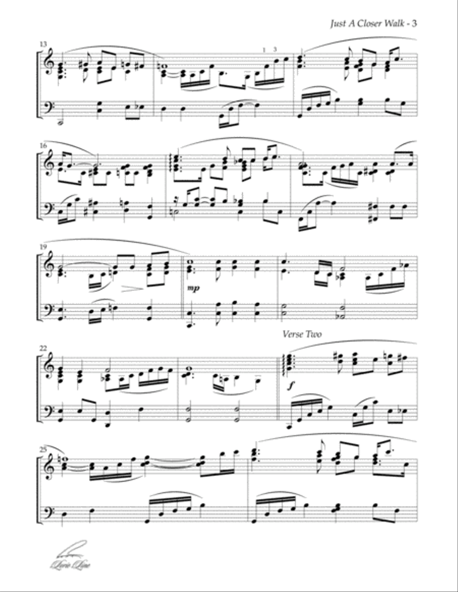 Just A Closer Walk With Thee Piano Solo scores gallery preview page 3
