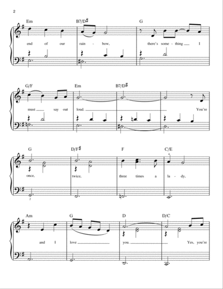 Three Times A Lady Easy Piano scores gallery preview page 2