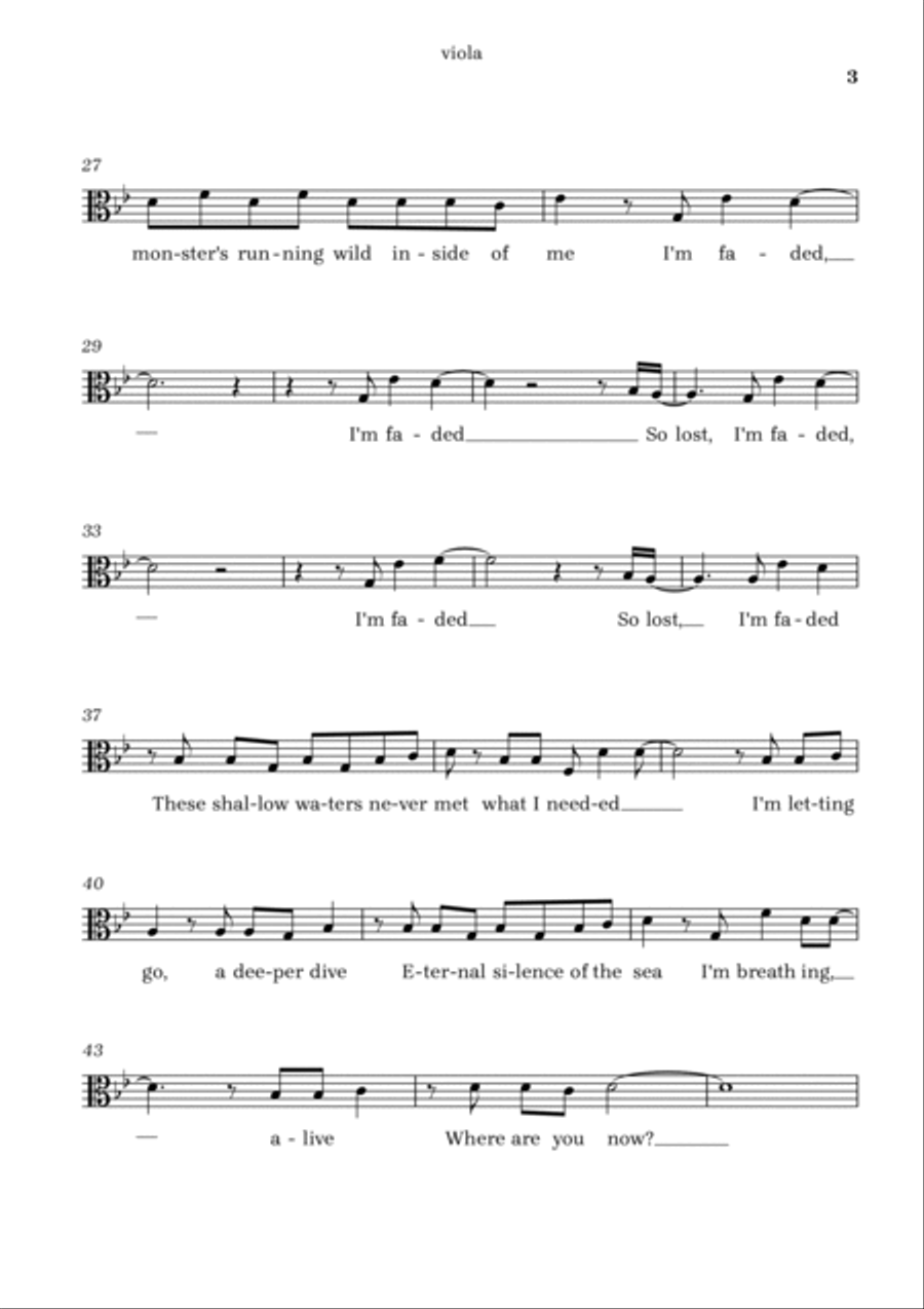 Faded Viola Solo scores gallery preview page 3