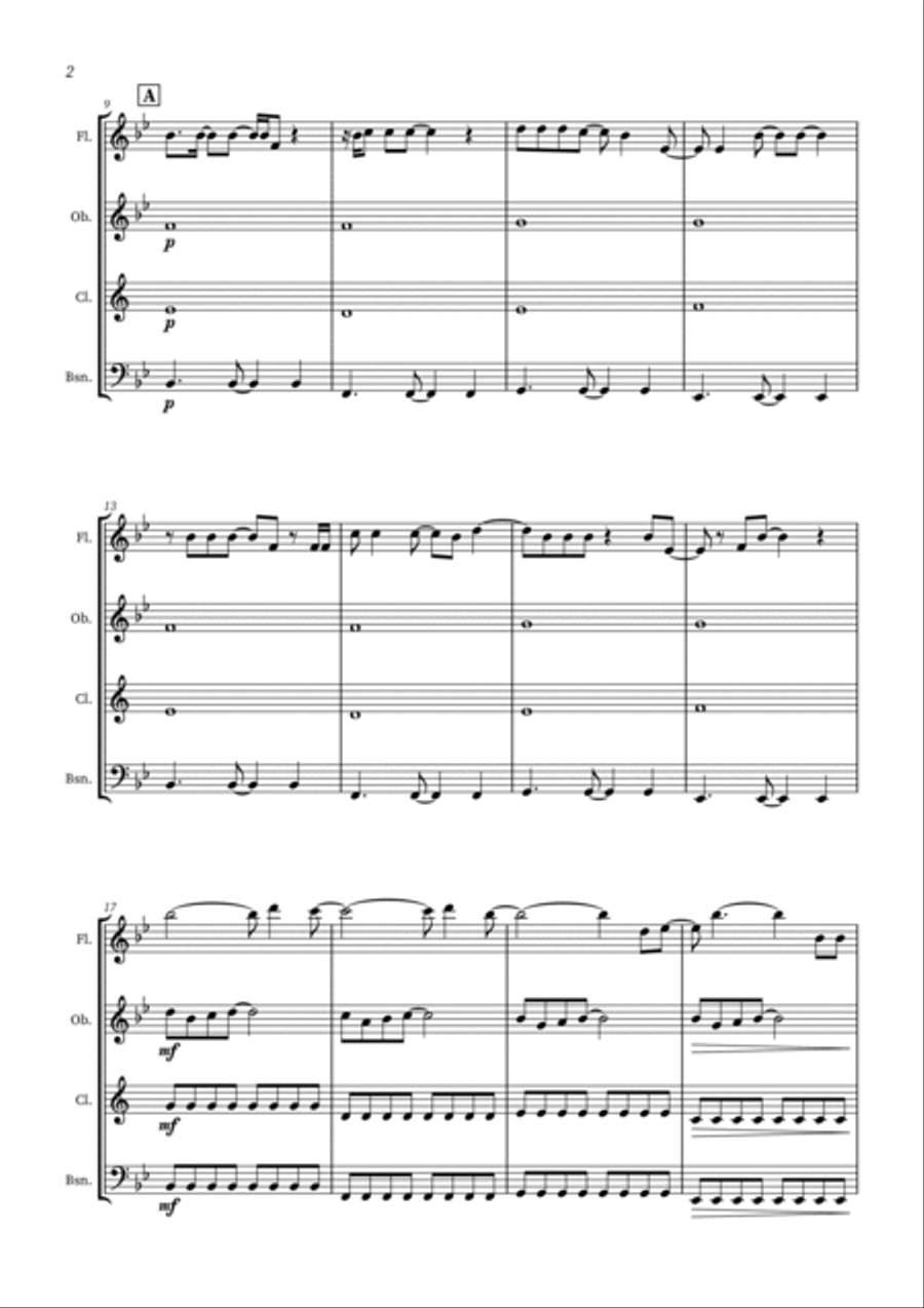 All Too Well Woodwind Quartet scores gallery preview page 2