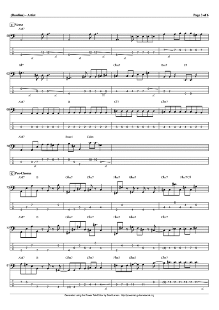 Yuke Bass Guitar scores gallery preview page 3
