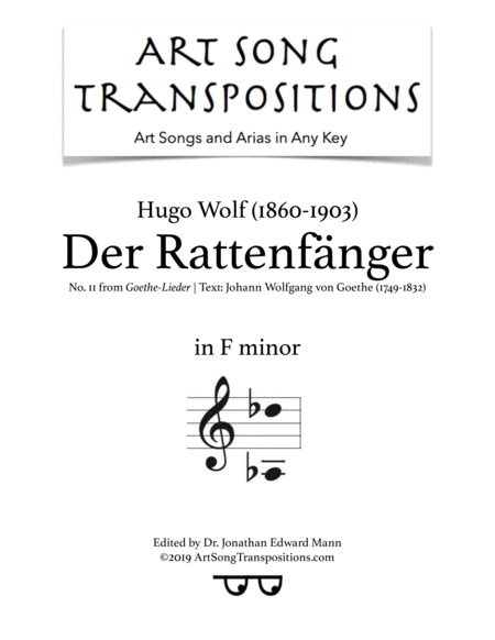 WOLF: Der Rattenfänger (transposed to F minor)