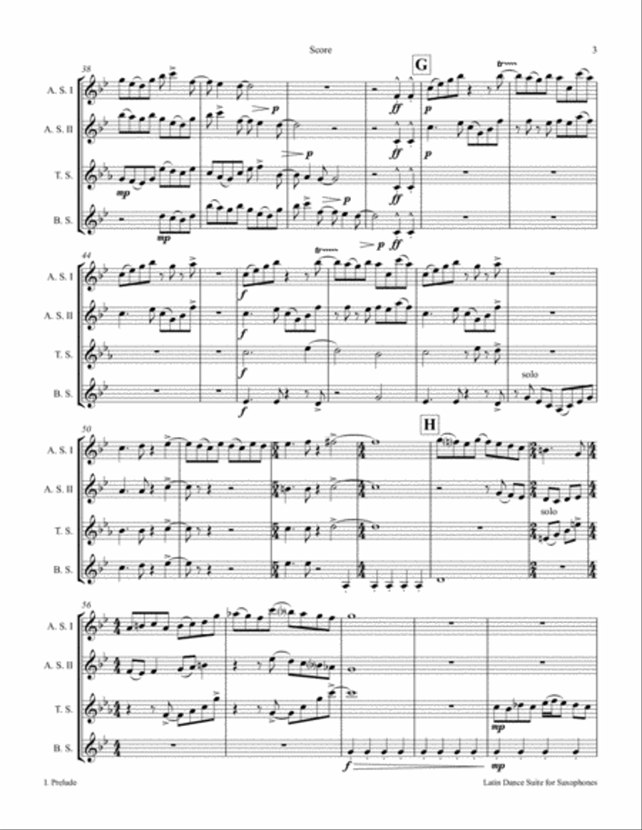 Latin Dance Suite for Saxophones Woodwind Quartet scores gallery preview page 5