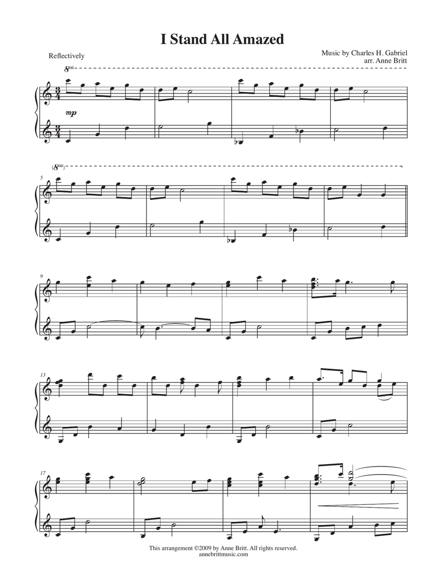 I Stand All Amazed Piano Solo scores gallery preview page 1