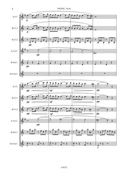 Pavane, for Clarinet Choir - Score & Parts image number null