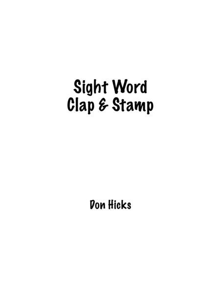 Sight Words Clap & Stamp! image number null