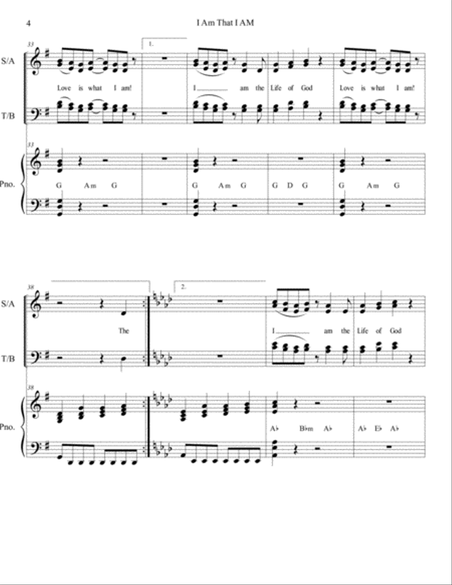 I Am That I Am 4-Part scores gallery preview page 4